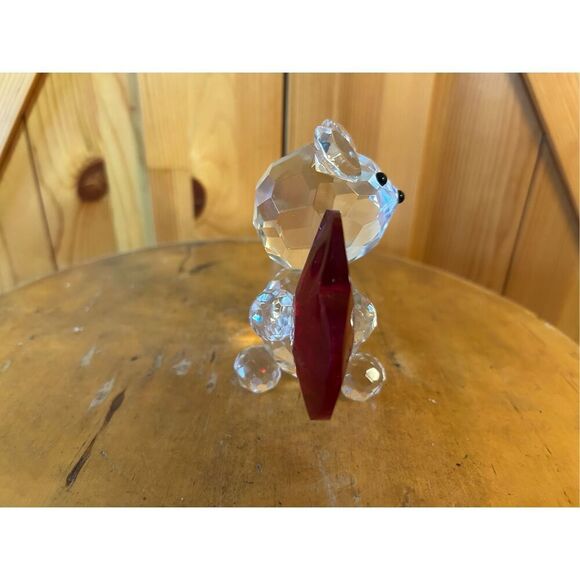 4" Crystal Bear with Ruby Red Heart (8632) - Picture 4 of 6